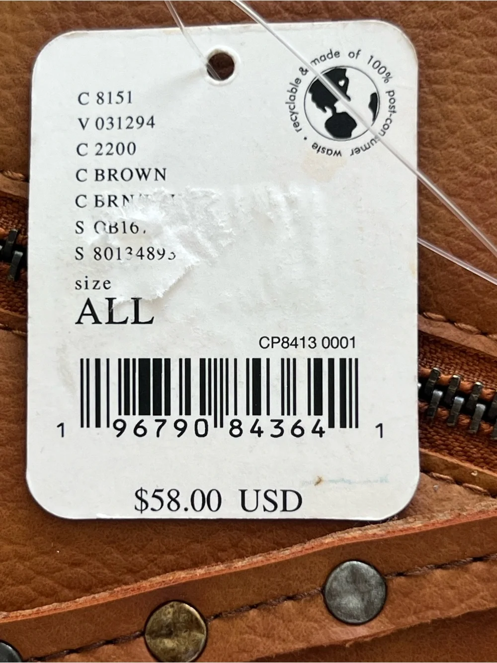 Free People ✨NWT✨Vegan Leather Zip Wristlet Wallet